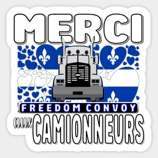 THANK YOU TRUCKERS QUEBEC MONTREAL TORONTO CALGARY EDMONTON VANCOUVER FREEDOM CONVOY 2022 Sticker